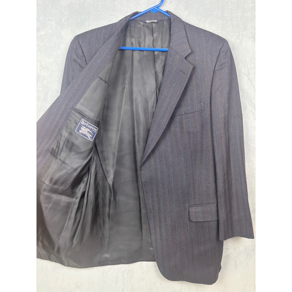 Burberrys Prorsum Vintage Navy Pinstripe Herringbone Blazer Sport Coat 42R